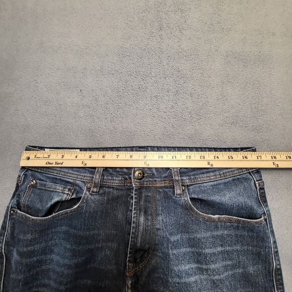 MBX Jeans Mens 34x29 Blue Slim Fit Straight Leg Distressed Stretch Denim - Picture 8 of 10